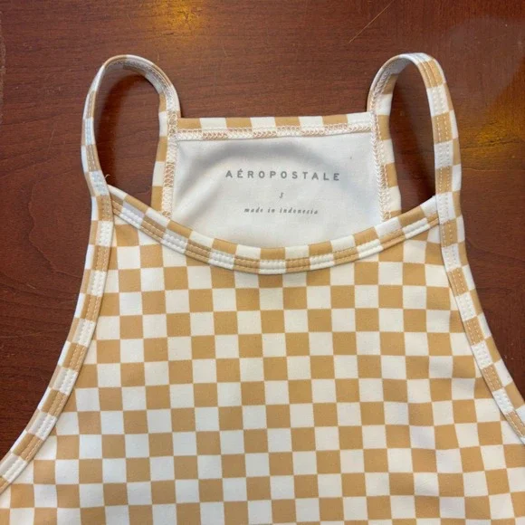 Aeropostale Checkered Crop Top Sleeveless Tank Top Racerback - Size S‎ - Picture 2 of 8